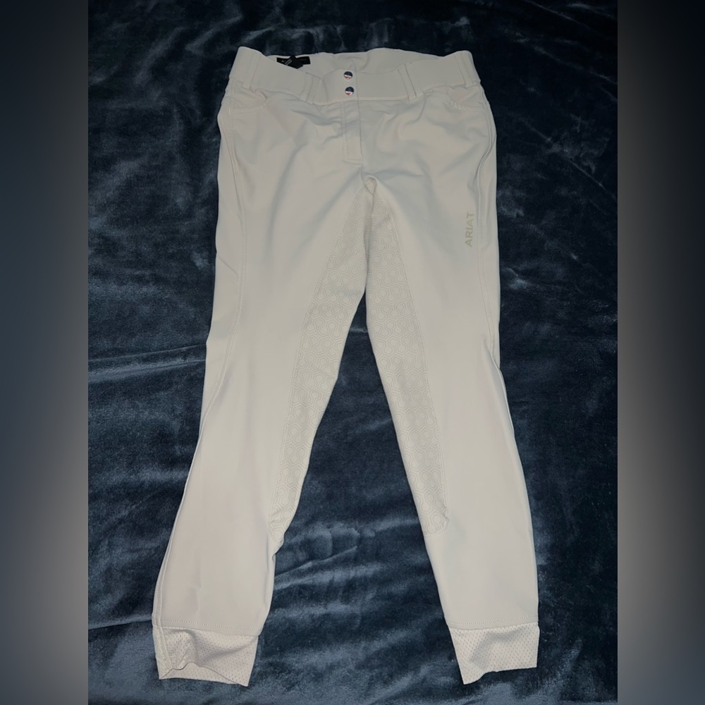 Ariat Tri Factor Beige Knee Patch Breeches
